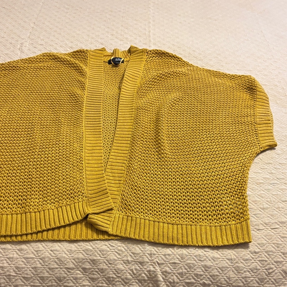 a.n.a Mustard Open-Front Cardigan vest
